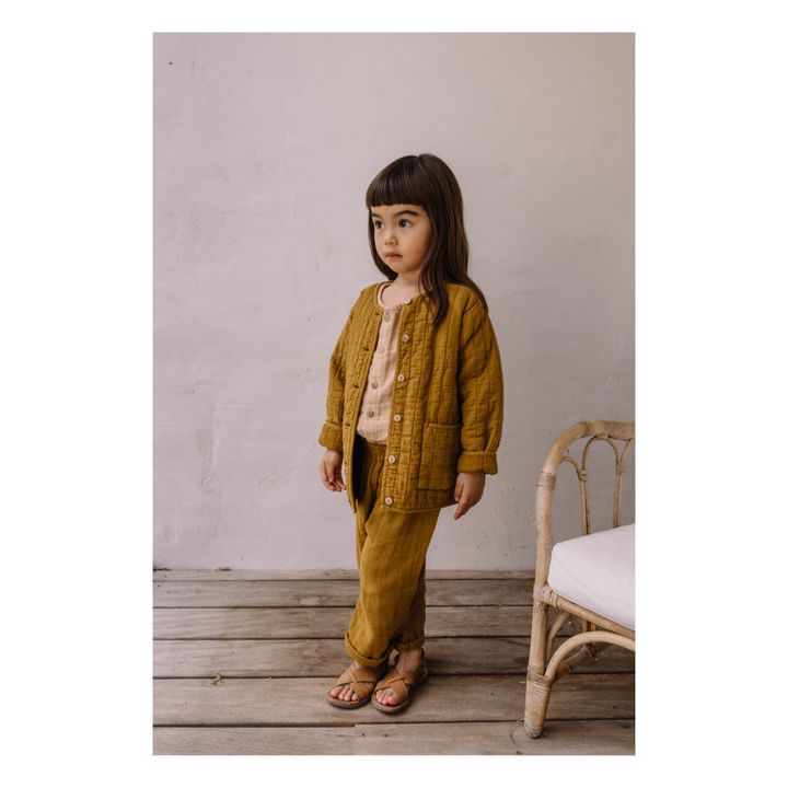 Cousin Organic Cotton Muslin Trousers Ochre- Product image n°1