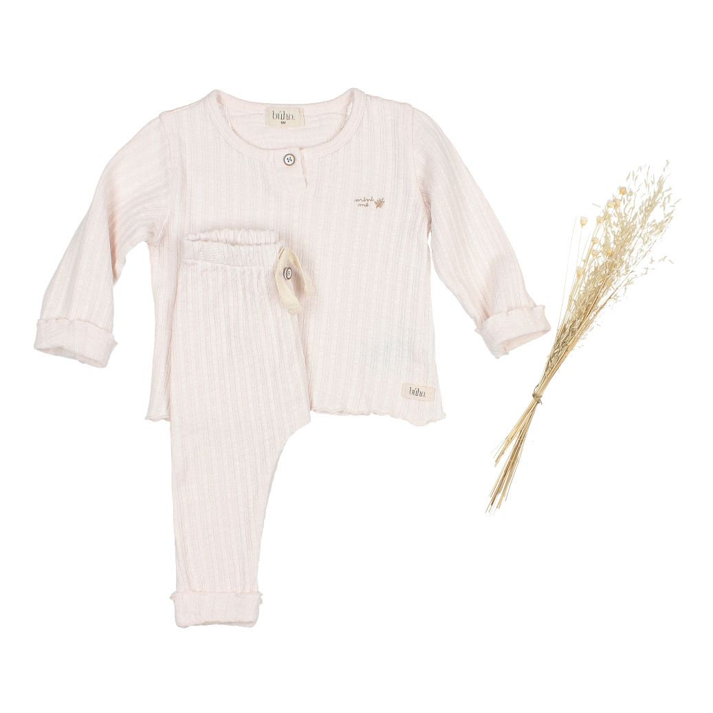 Organic Cotton Ribbed Leggings Ecru Búho Fashion Baby Smallable