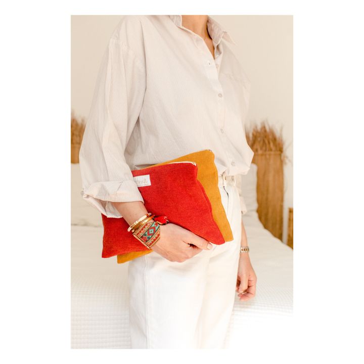 Leinen Pochette | Mohnrot- Produktbild Nr. 4