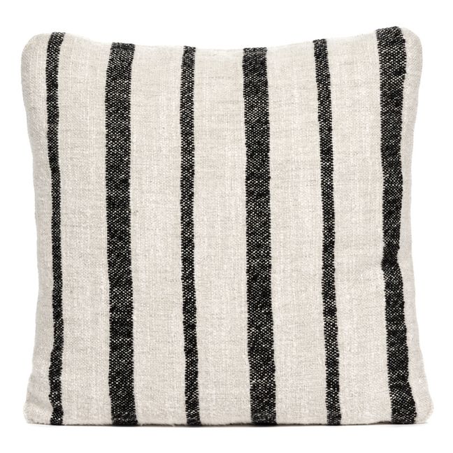 Rudolph Striped Linen Cushion | Black