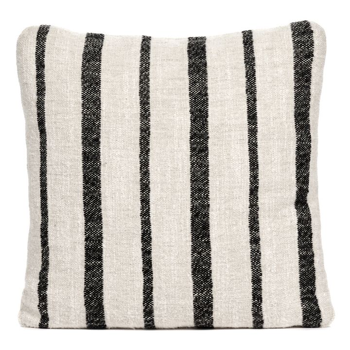 Rudolph Striped Linen Cushion Negro- Imagen del producto n°0