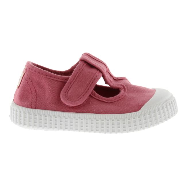 Sandalia Tira Lona Velcro Sneakers Rosa