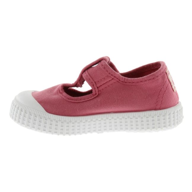 Sandalia Tira Lona Velcro Sneakers | Rosa