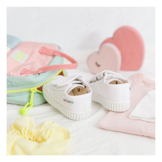 Baskets Scratchs Tiras Lona | Blanc
