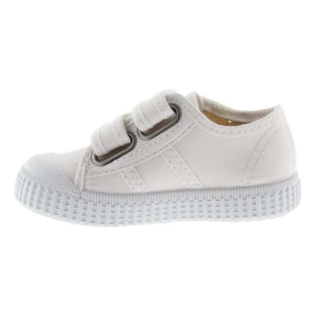 Tiras Lona Velcro Sneakers | Bianco