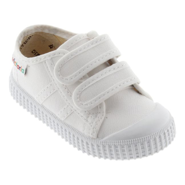 Tiras Lona Velcro Sneakers Bianco
