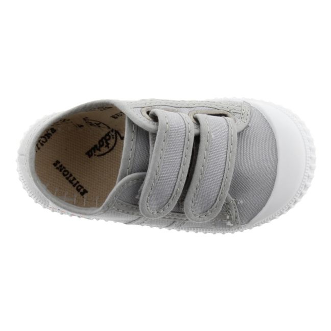Tiras Lona Velcro Sneakers | Gris