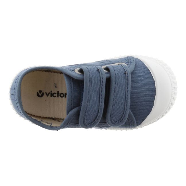 Tiras Lona Velcro Sneakers | Blu