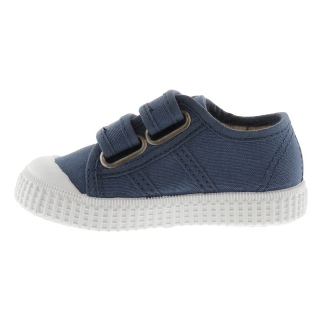 Tiras Lona Velcro Sneakers | Blu
