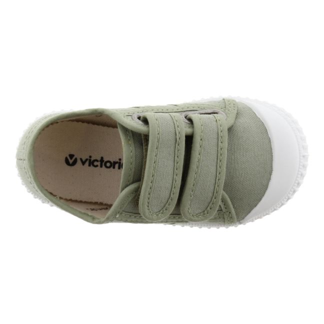Tiras Lona Velcro Sneakers | Verde militare