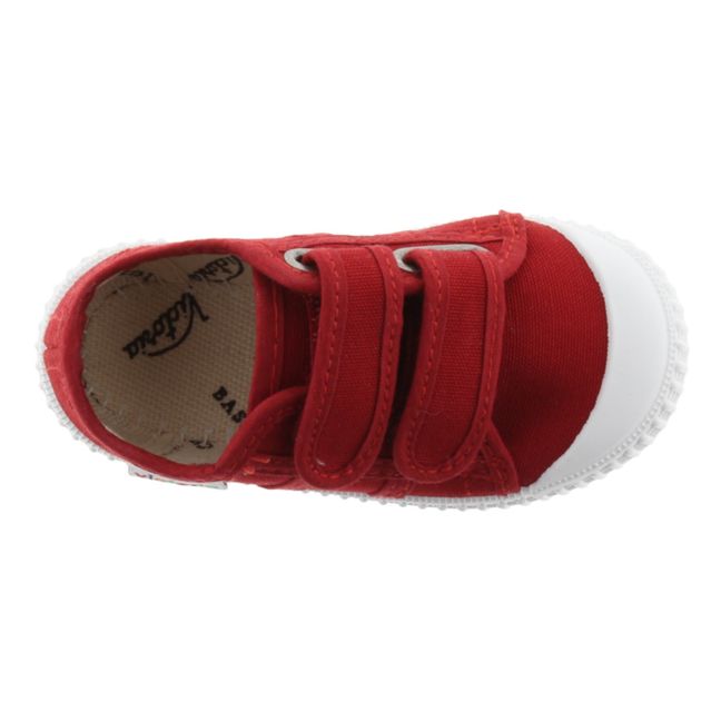 Tiras Lona Velcro Sneakers | Red