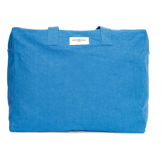 Elzevir Recycled Cotton Overnight Bag Blue