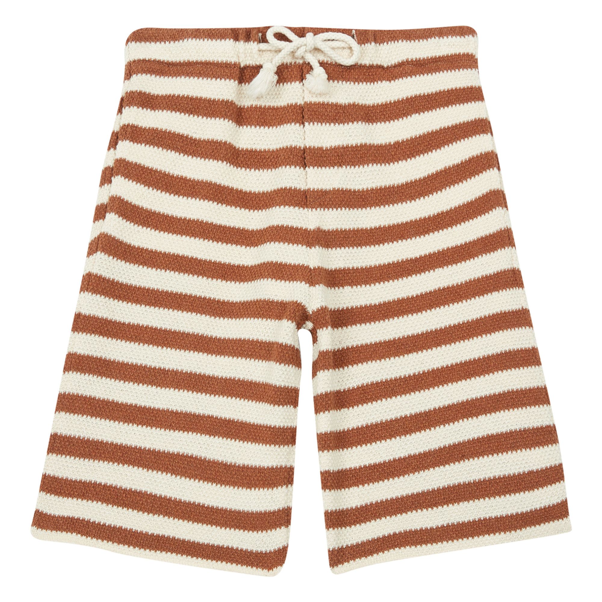 Striped Knit Shorts Chocolate Zhoe 