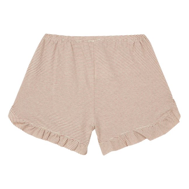 Striped Lurex Jersey Shorts Pale pink