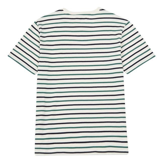 Ace Striped Organic Cotton T-shirt Grauweiß