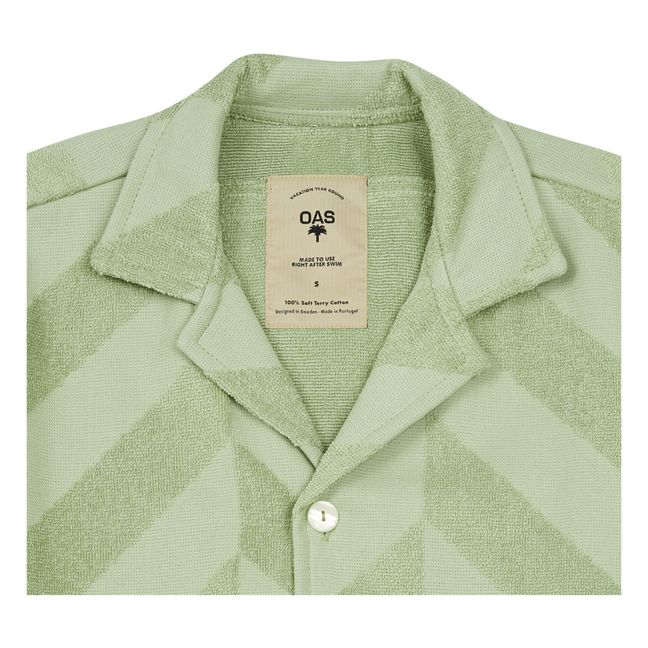 Sculpted Herring Terry Cloth Short Sleeve Shirt - Men’s Collection - Green