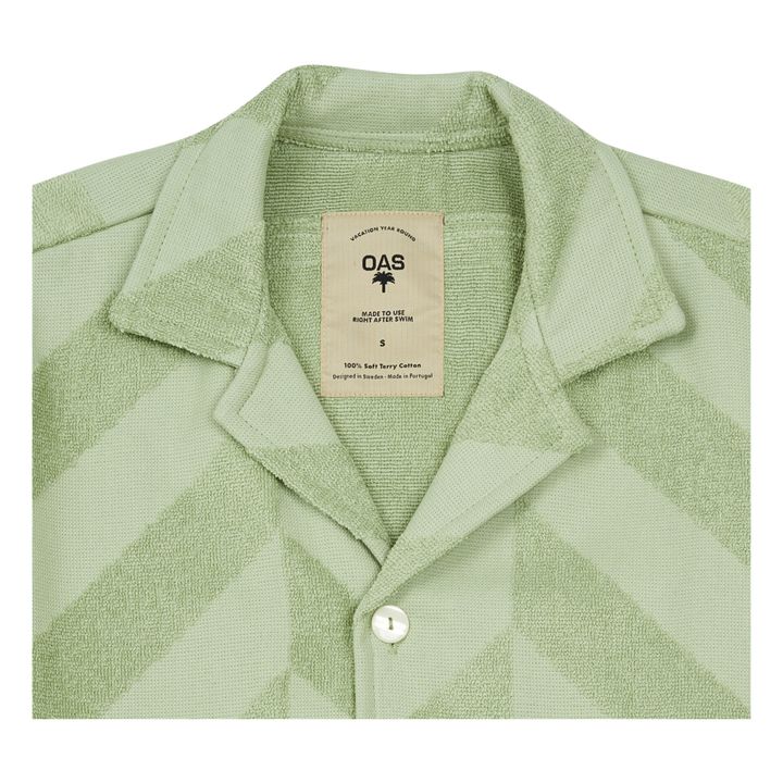 Sculpted Herring Terry Cloth Short Sleeve Shirt - Men’s Collection - Verde- Immagine del prodotto n°1