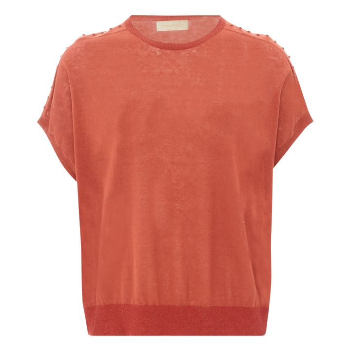 Maui Cotton and Linen Jumper Brick red Momoni Fashion Adult