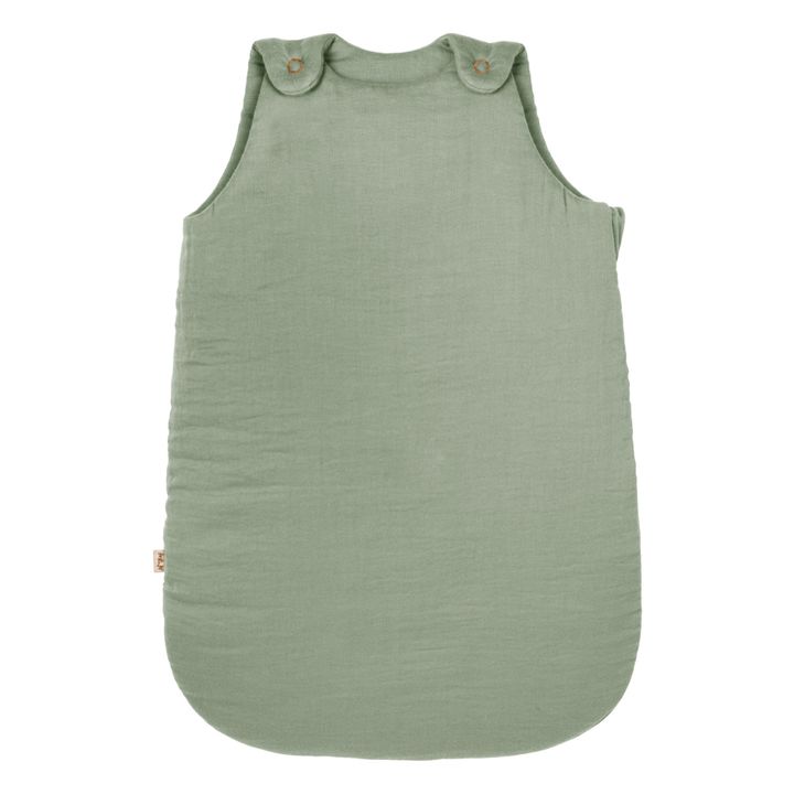 Organic Cotton Muslin Baby Sleeping Bag | Sage Green S049- Product image n°0