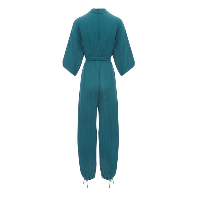 Akiko Organic Cotton Jumpsuit Blu