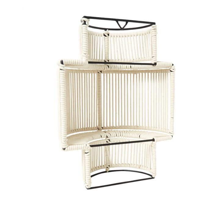 Metal and Rope 3-Level Wall Light Ecru