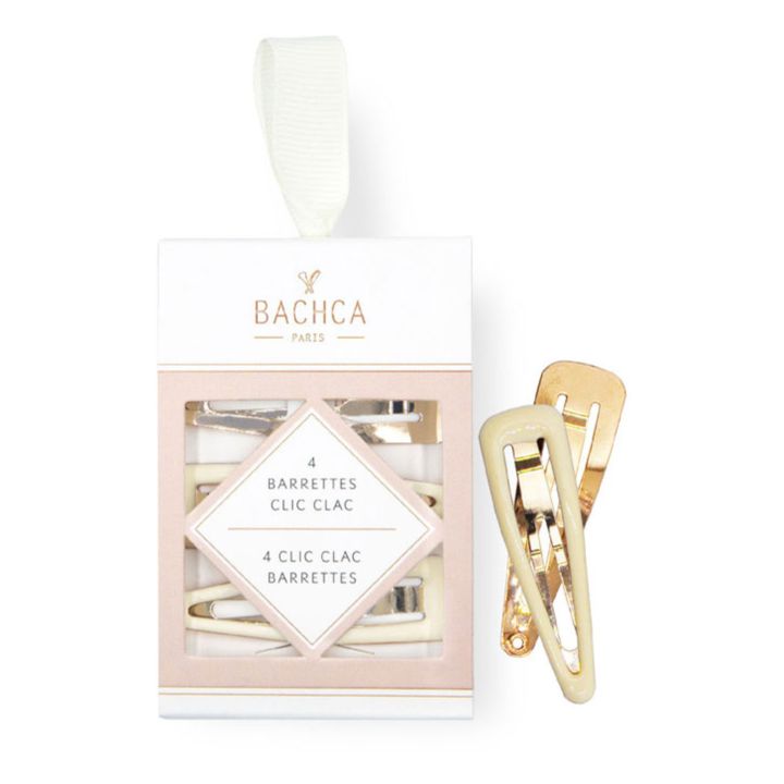 Barrette clic clac Set de 4 Doré Bachca Design Enfant