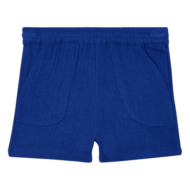Rambo Organic Cotton Muslin Baby Shorts Blu