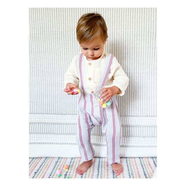 Gabriel Organic Cotton Muslin Baby Harem Pants with Suspenders Hellblau