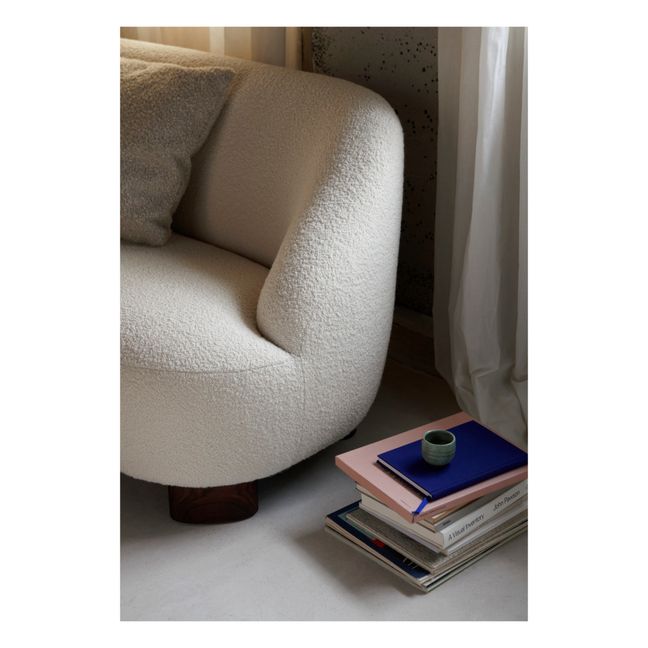 2-Sitzer-Sofa Margas LC3, Gestell aus Walnussholz  | Elfenbeinfarben