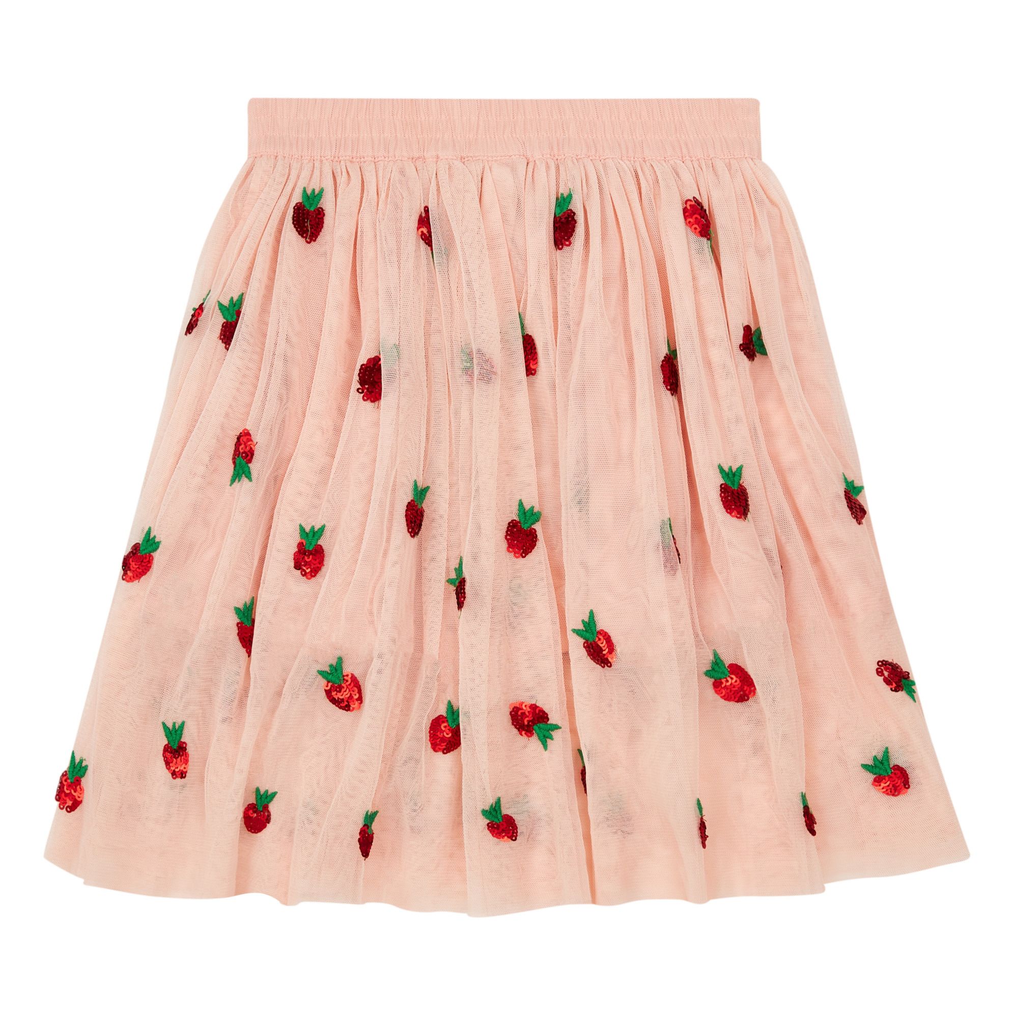 Organic Cotton Strawberry Tulle Skirt Pink- Product image n°0
