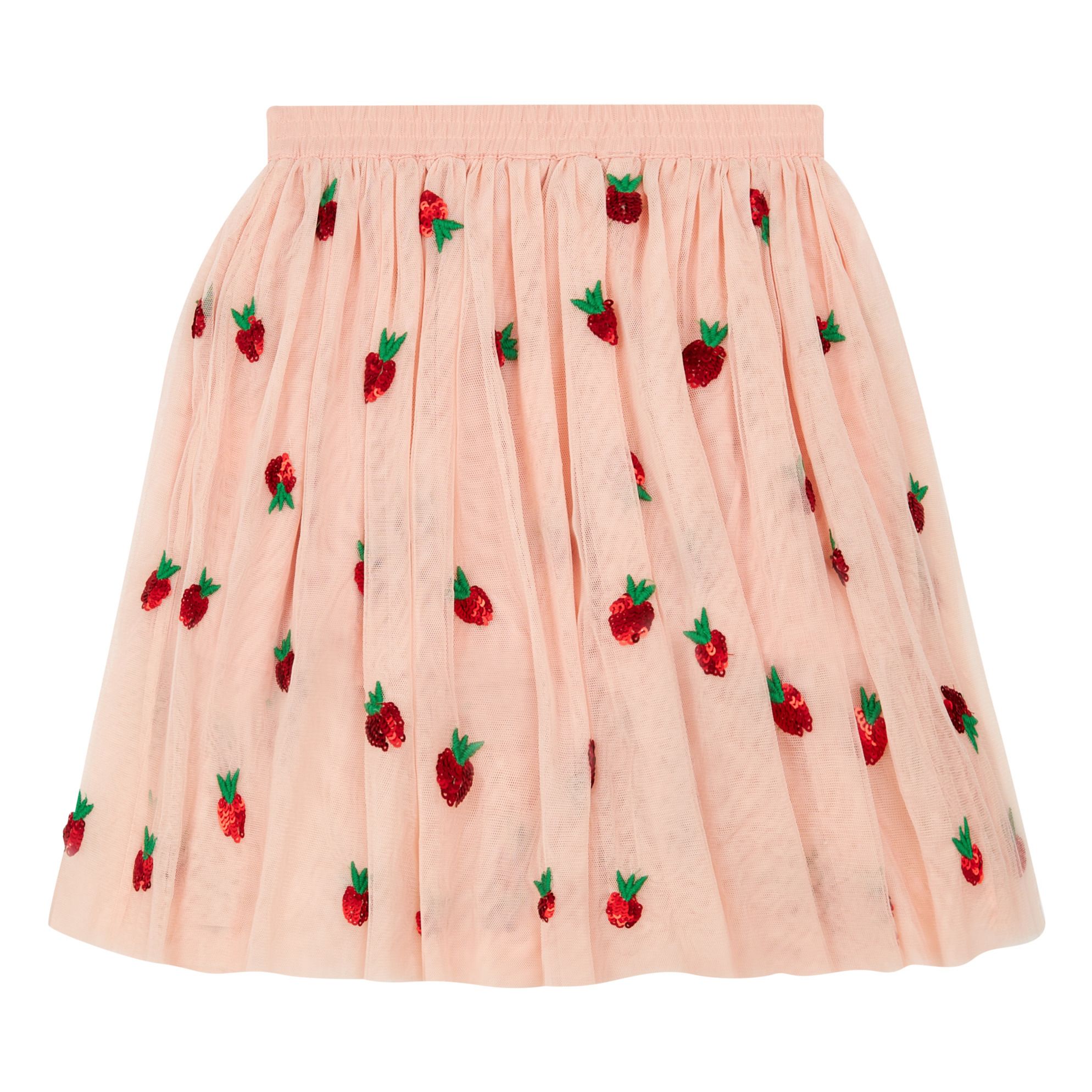 Organic Cotton Strawberry Tulle Skirt Pink- Product image n°1