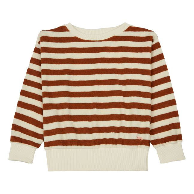 Striped Terry Cloth Sweatshirt - Emile et Ida x Smallable Exclusive Karamel