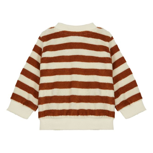 Striped Terry Cloth Sweatshirt - Emile et Ida x Smallable Exclusive Caramel