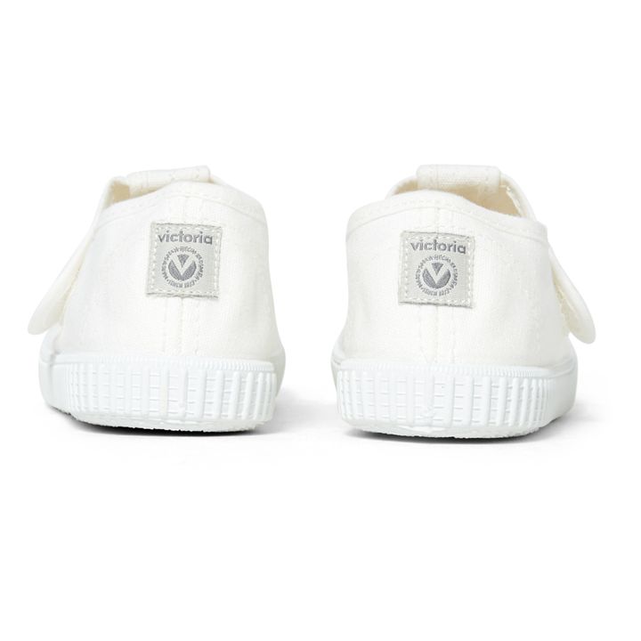 Sandalia Tira Lona Velcro Sneakers | Blanco- Imagen del producto n°4