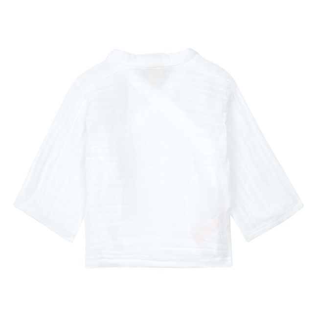 Theo Organic Cotton Kimono Jacket | White