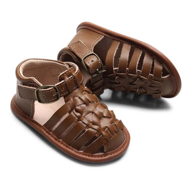 Braided Soft-Sole Sandals | Brown