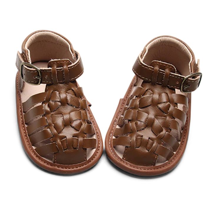 Braided Soft-Sole Sandals | Marrone- Immagine del prodotto n°4