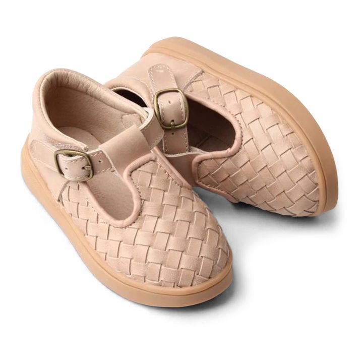 Woven T-Bar Sneakers | Beige- Product image n°0