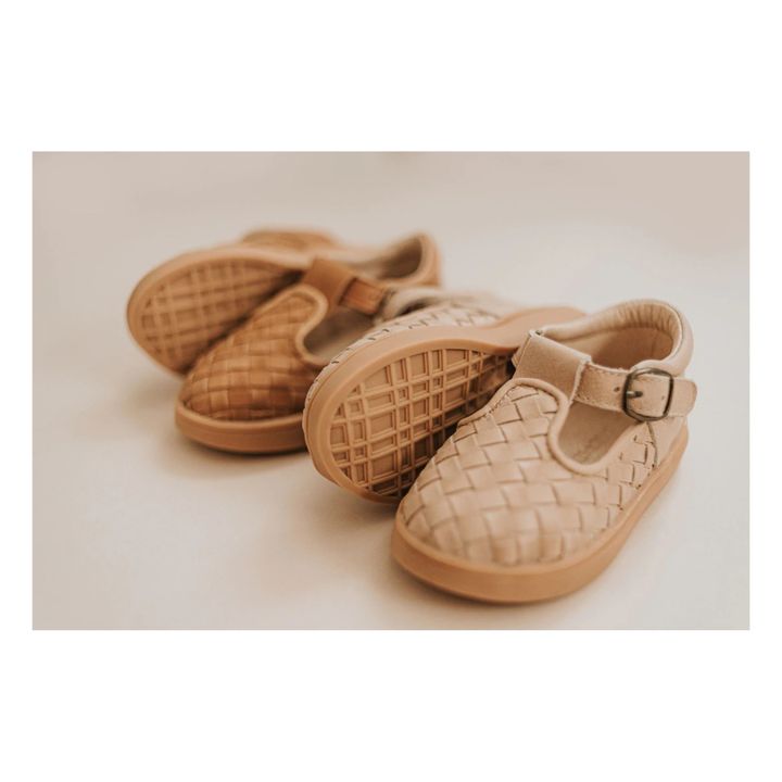 Woven T-Bar Sneakers | Beige- Product image n°3
