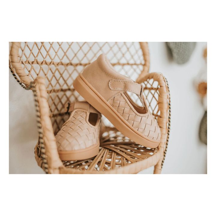 Woven T-Bar Sneakers | Beige- Product image n°4