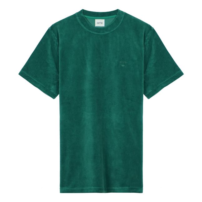 Frottee-T-Shirt Dunkelgrün