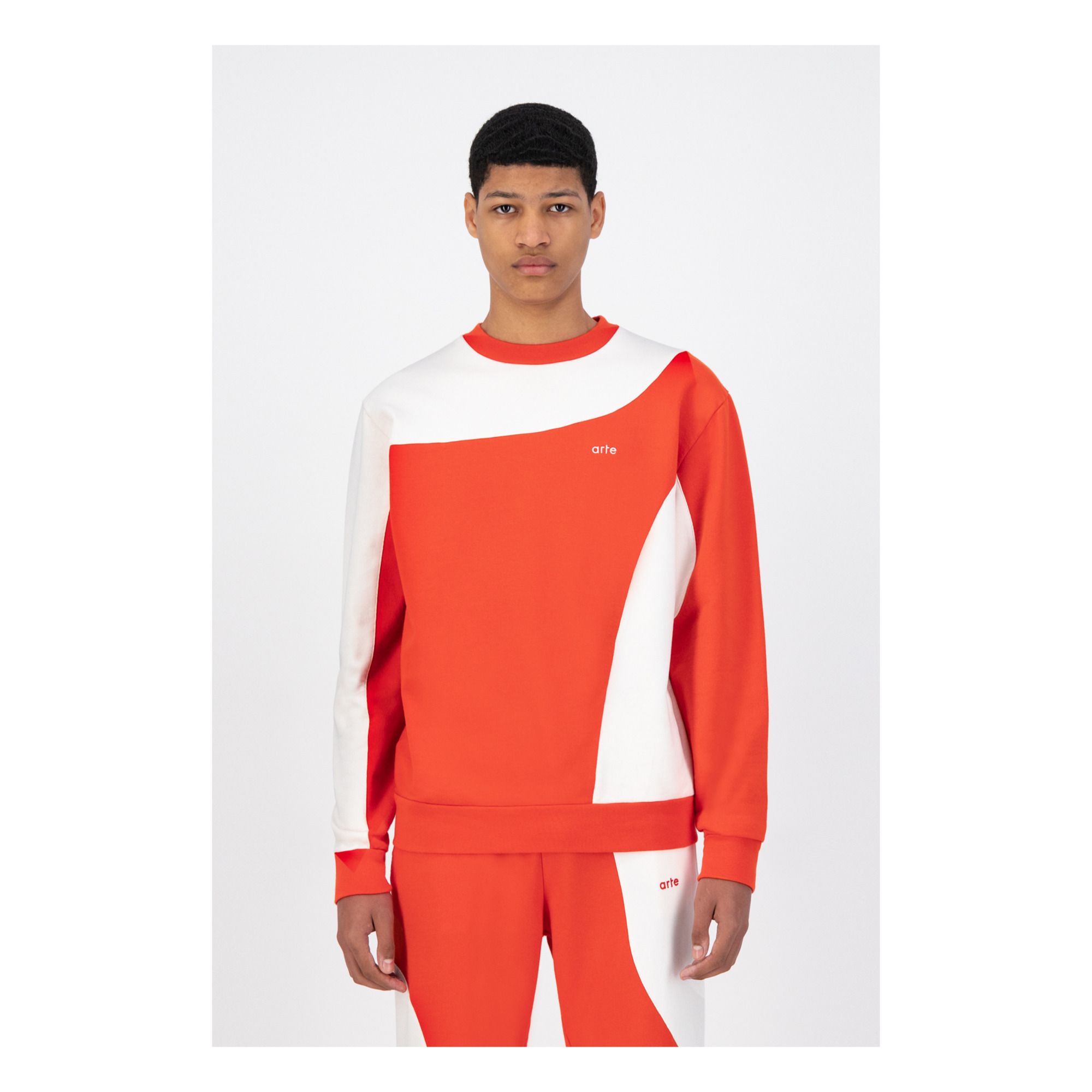 Sweatshirt Zweifarbig Rot- Produktbild Nr. 1