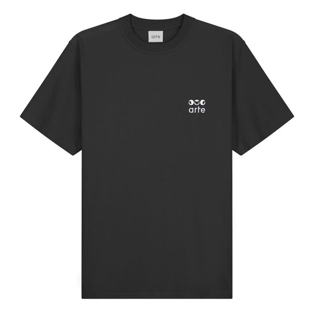T-Shirt Unifarben Schwarz