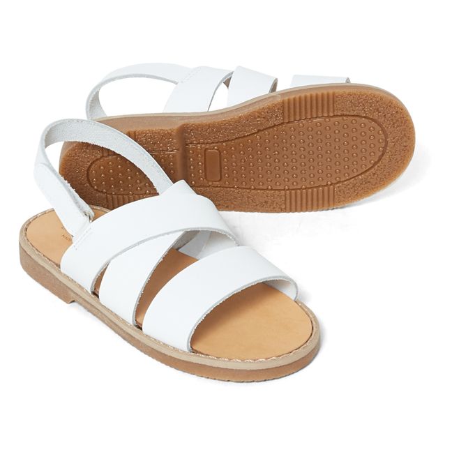Velcro Strap Sandals White