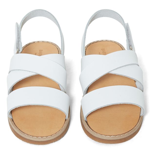 Velcro Strap Sandals White