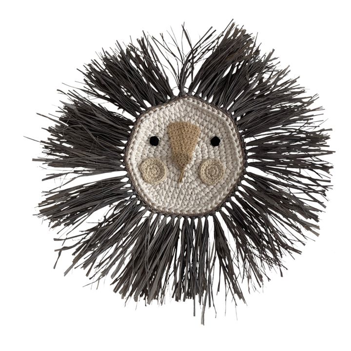 Raffia Hanging Lion | Grey blue- Product image n°0