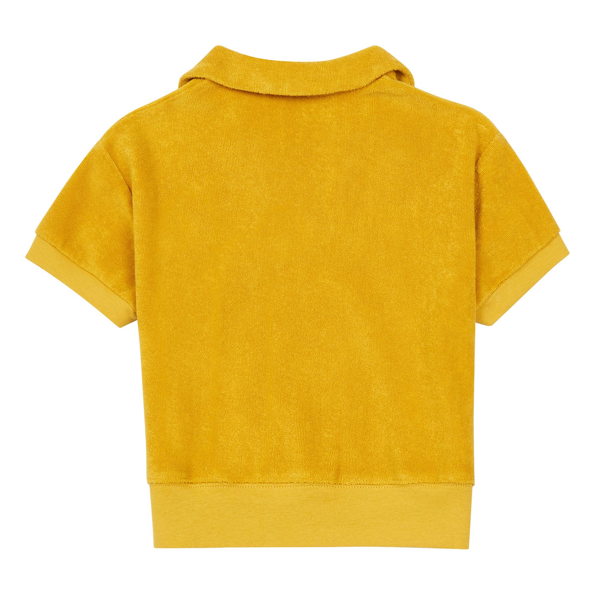 Organic Terry Cloth Polo Shirt Sunflower Yellow- Product image n°2