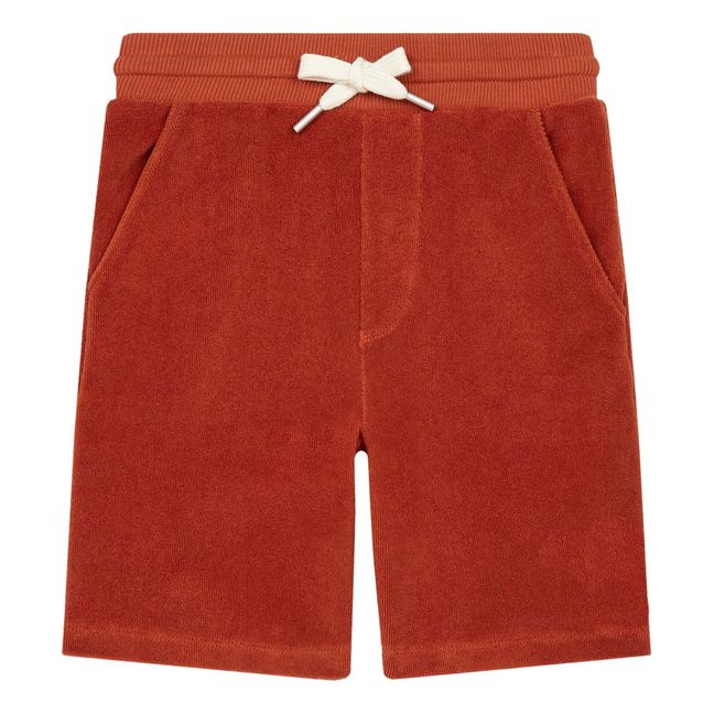 Long Organic Terry Cloth Shorts Arancione