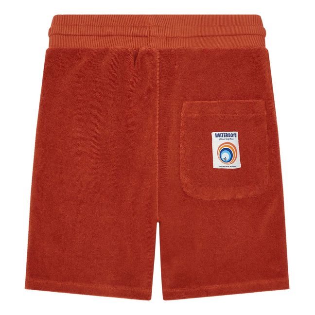 Long Organic Terry Cloth Shorts Arancione