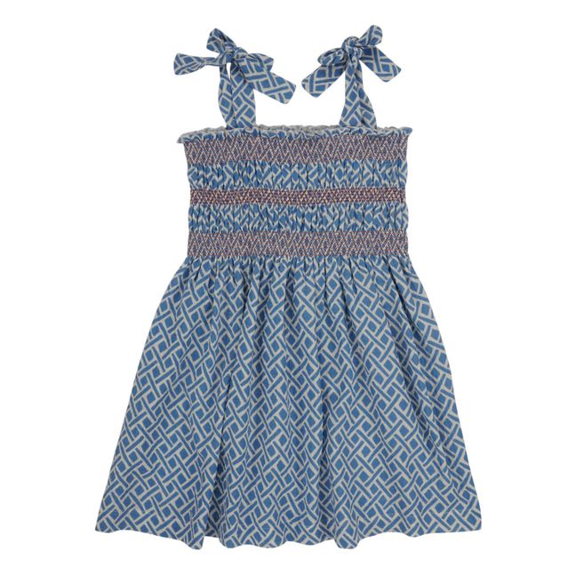 Bonita Organic Cotton Muslin Dress Blu